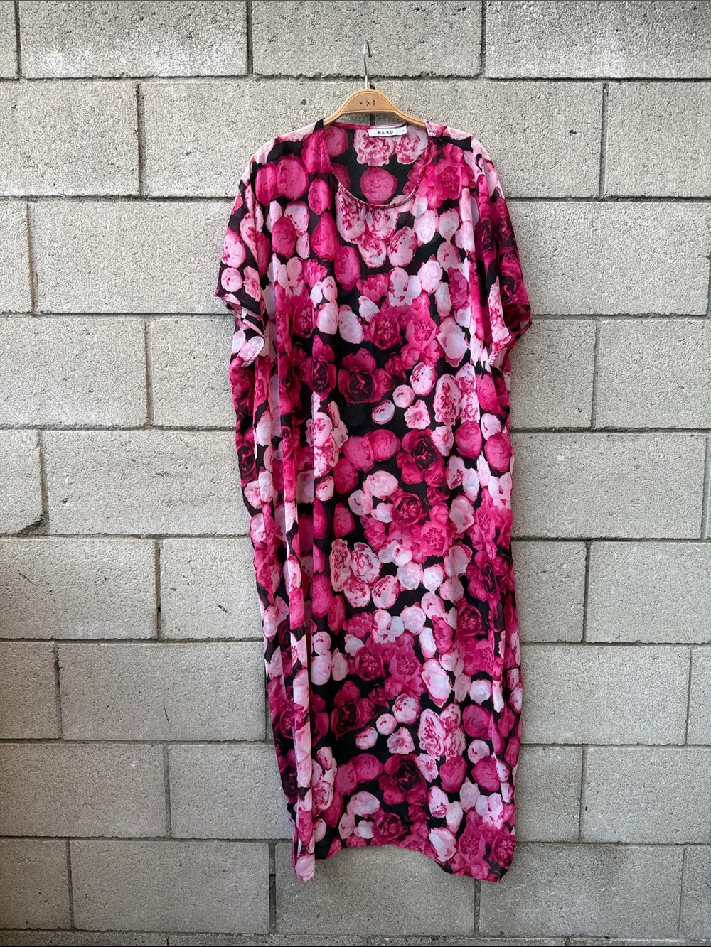 Floral Pink Maxi Dress with Relaxed Fit
